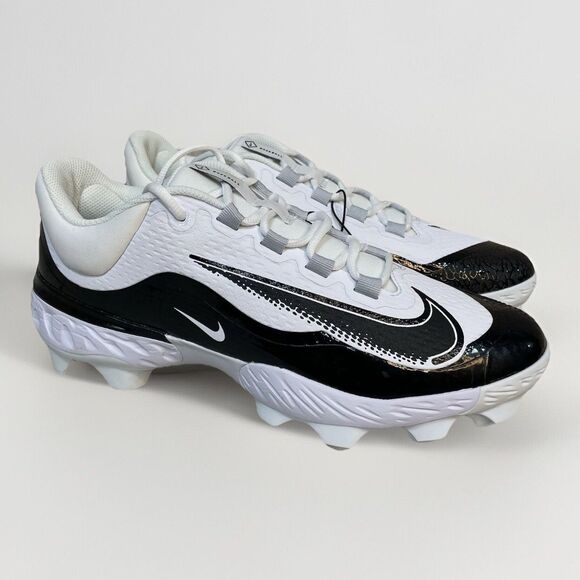Nike Alpha Huarache Elite 4 Low Men\'s 11.5 White MCS Baseball Cleats FD6255-101